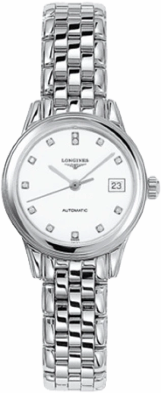 Longines,Flagship 26mm,26mm,Stainless Steel,White,Automatic,Date,40hours,L4,L4.274.4.27.6