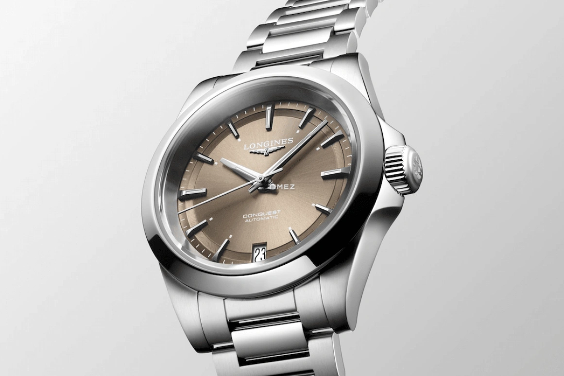 Longines,Conquest 34mm,34mm,Stainless Steel,Brown,Automatic,Day,72hours,L3,L3.430.4.62.6