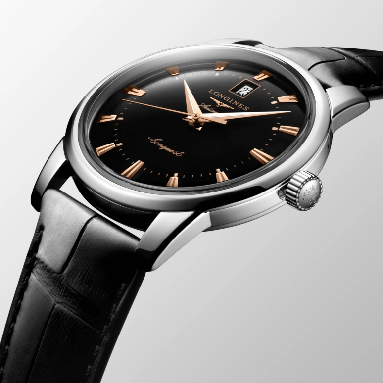 Longines,Heritage Classic 40mm,40mm,Stainless Steel,Black,Automatic,Chronograph,Date,Power Reserve Indicator,L1,L1.645.4.52.4