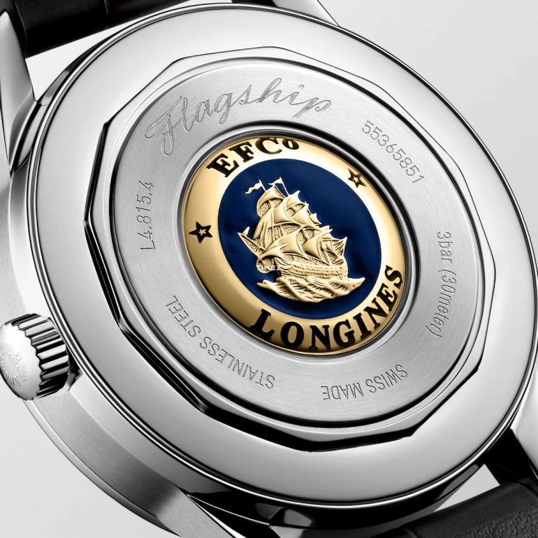 Longines,Flagship 38.50mm,38.50mm,Stainless Steel,Green,Automatic,Moonphase,Day,L4,L4.815.4.02.2