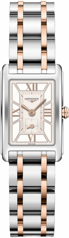 Longines,DolceVita 20.80mm,20.80mm,Pink Gold,Stainless Steel,White,Quartz,Day,26280hours,L5,L5.255.5.75.7