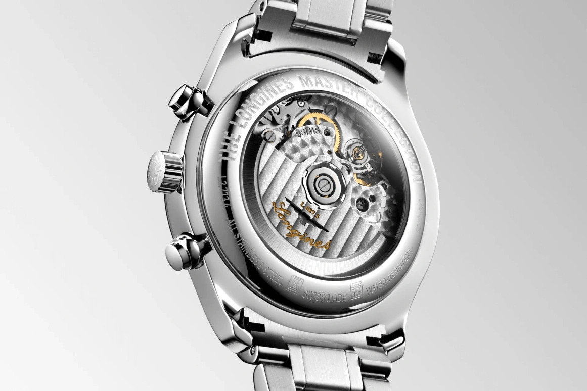 Longines,Master 42mm,42mm,Stainless Steel,Silver,Automatic,Chronograph,Moonphase,Month,Date,54hours,In-house Caliber,L2,L2.773.4.71.6