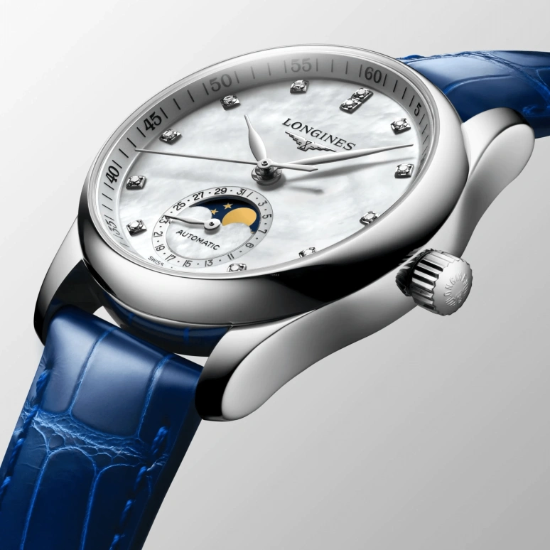 Longines,Master 34mm,34mm,Stainless Steel,White,Automatic,Moonphase,Date,L2,L2.409.4.87.0