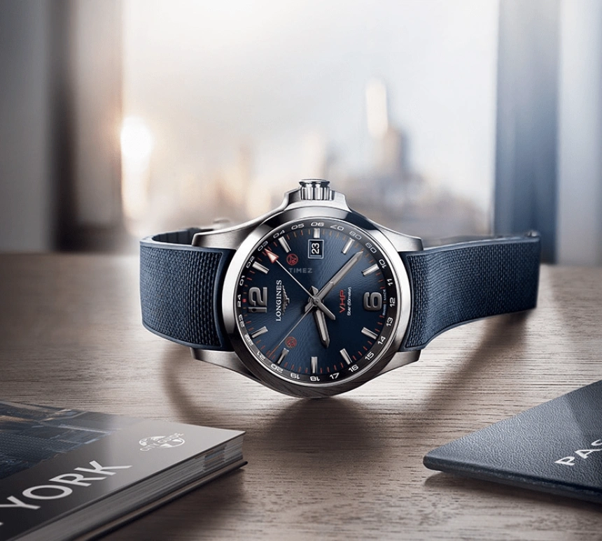 Longines,Conquest V.H.P. 42mm,42mm,Stainless Steel,Blue,Quartz,Chronograph,Date,L3,L3.717.4.96.6