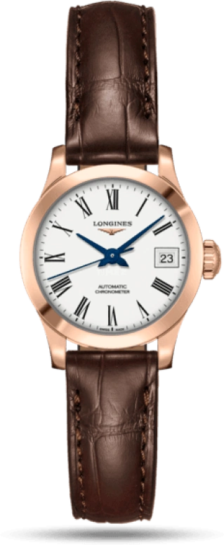 Longines,Record 26mm,26mm,Pink Gold,White,Automatic,Date,40hours,L2,L2.320.8.11.2