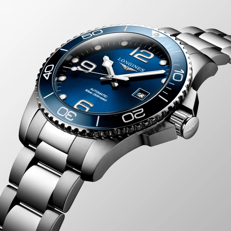 Longines,HydroConquest 43mm,43mm,Stainless Steel,Blue,Automatic,Date,65hours,L3,L3.782.4.96.6