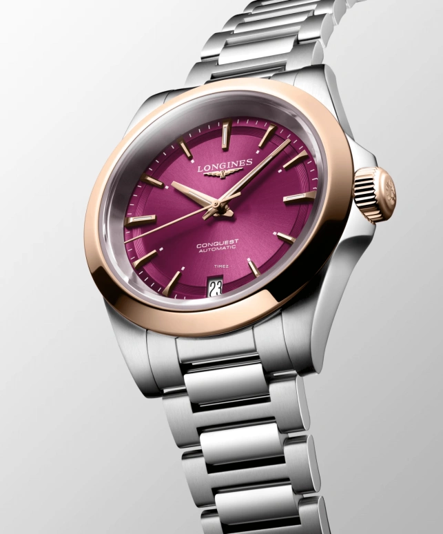 Longines,Sport 34mm,34mm,Stainless Steel,Purple,Automatic,Day,Anti-magnetic,L3,L3.430.5.98.6