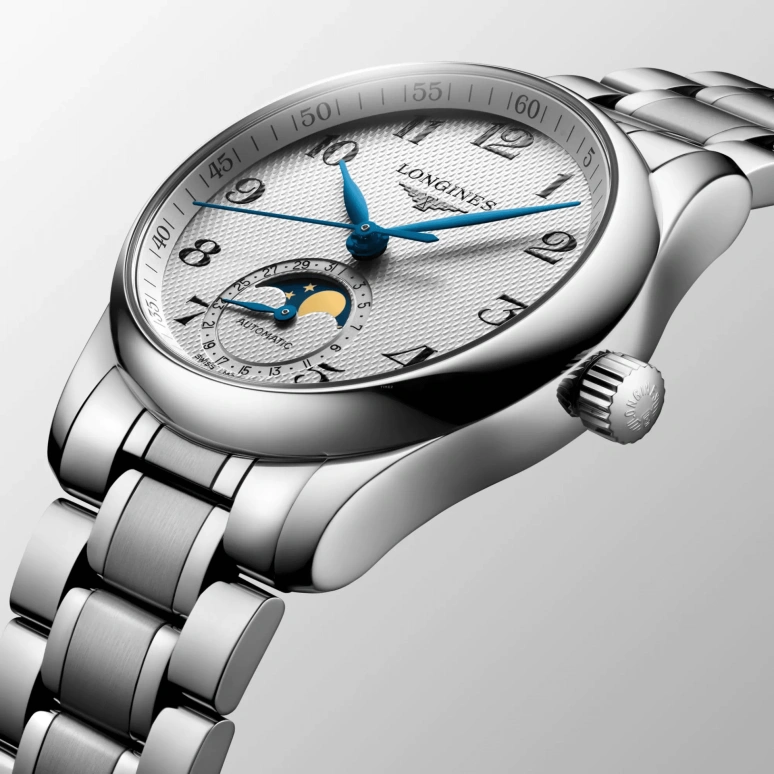 Longines,Master 34mm,34mm,Stainless Steel,Silver,Automatic,Moonphase,Date,L2,L2.409.4.78.6