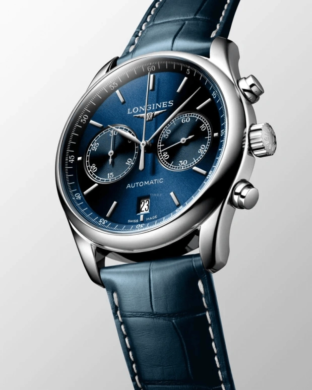 Longines,Master 40mm,40mm,Stainless Steel,Blue,Automatic,Chronograph,Date,L2,L2.629.4.92.0