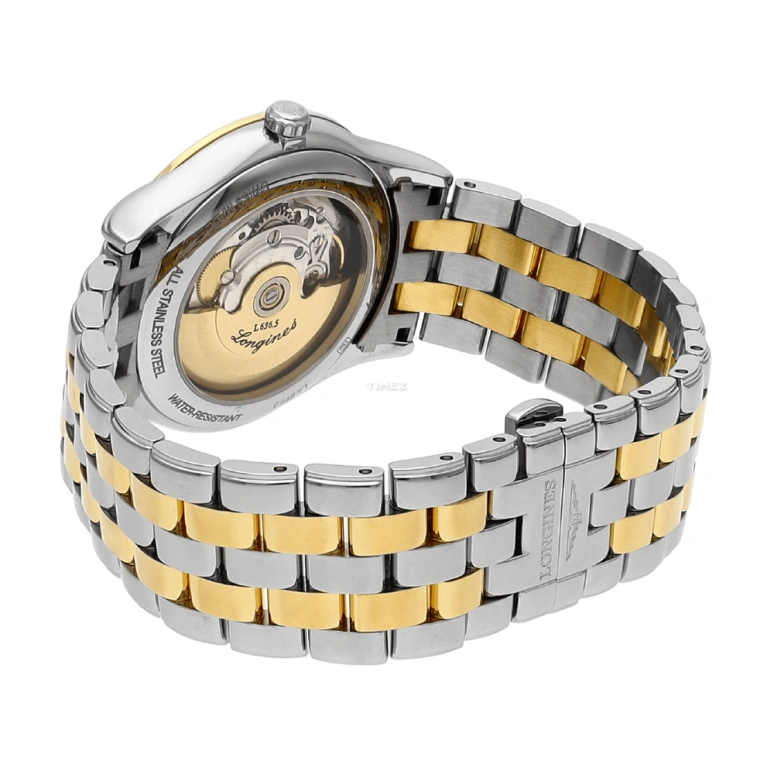 Longines,Flagship 38.50mm,38.50mm,Stainless Steel,Gold,Automatic,Date,Day,L4,L4.899.3.32.7