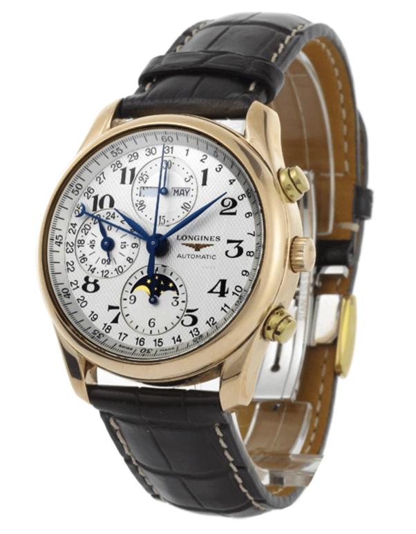 Longines,Master 40mm,40mm,Pink Gold,Beige,Automatic,Chronograph,Moonphase,Month,Date,42hours,In-house Caliber,L2,L2.673.8.78.3