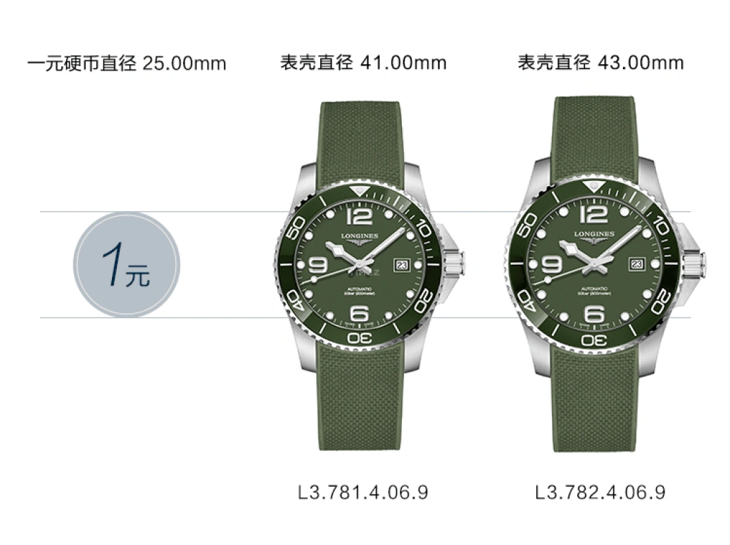 Longines,HydroConquest 41mm,41mm,Stainless Steel,Green,Automatic,Date,65hours,L3,L3.781.4.06.9