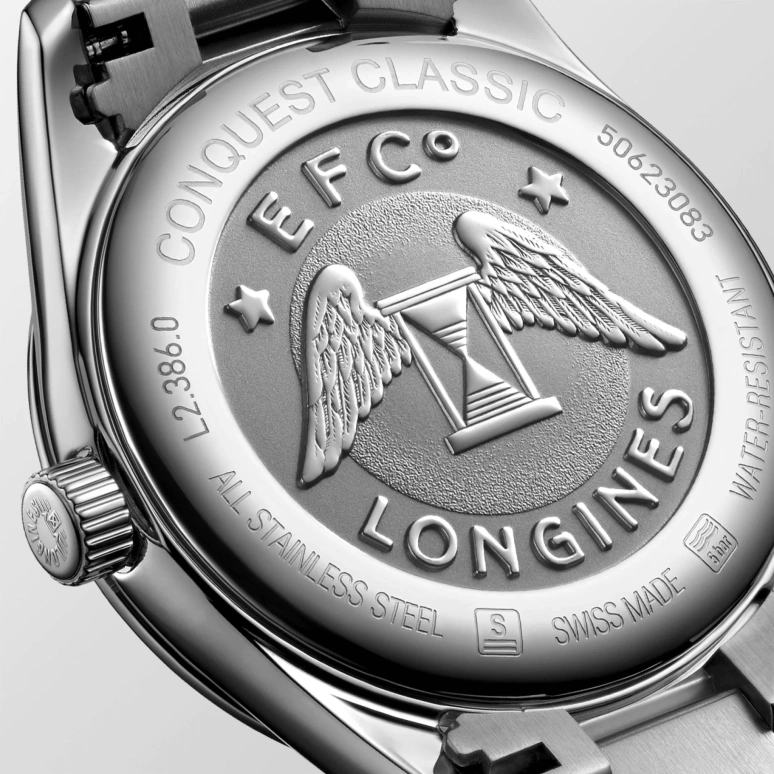 Longines,Conquest Classic 34mm,34mm,Stainless Steel,Silver,Quartz,Date,26280hours,L2,L2.386.0.72.6