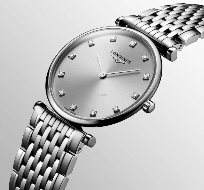 Longines,La Grande Classique 29mm,29mm,Stainless Steel,Silver,Grey,Quartz,In-house Caliber,Sapphire,Crystal Glass,L4,L4.512.4.70.C