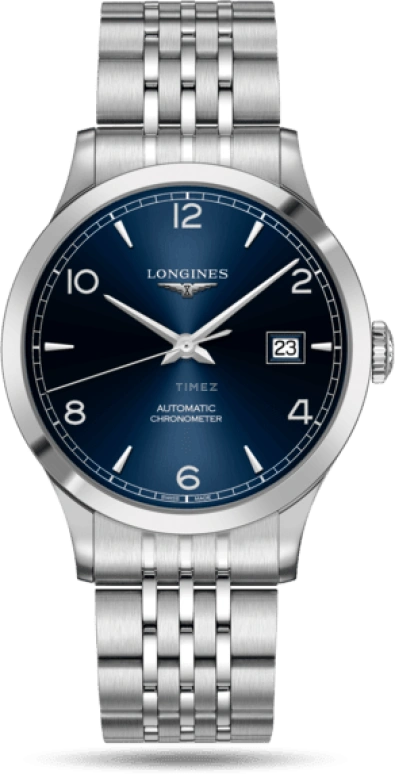 Longines,Record 40mm,40mm,Stainless Steel,Blue,Automatic,Date,64hours,L2,L2.821.4.96.6