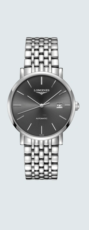 Longines,Elegant 39mm,39mm,Stainless Steel,Grey,Automatic,Date,65hours,L4,L4.910.4.72.6
