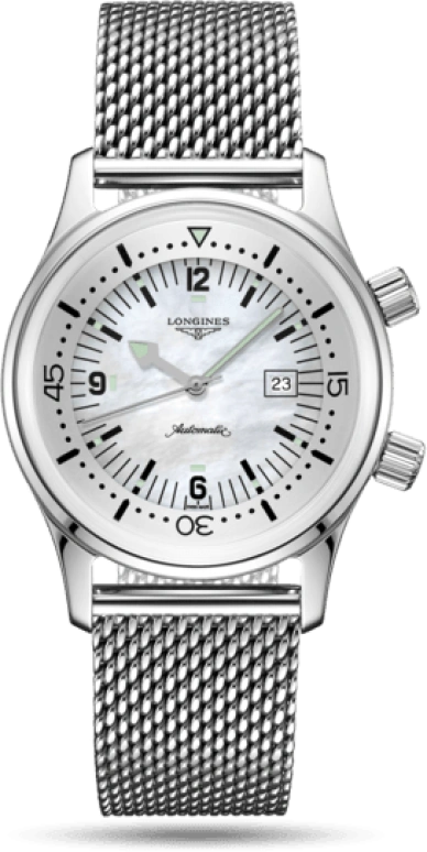 Longines,Heritage Classic 36mm,36mm,Stainless Steel,White,Automatic,Date,40hours,L3,L3.374.4.80.6