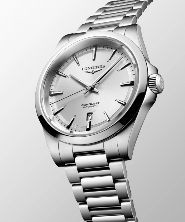 Longines,Conquest 41mm,41mm,Stainless Steel,Silver,Grey,Automatic,Day,72hours,L3,L3.830.4.72.6