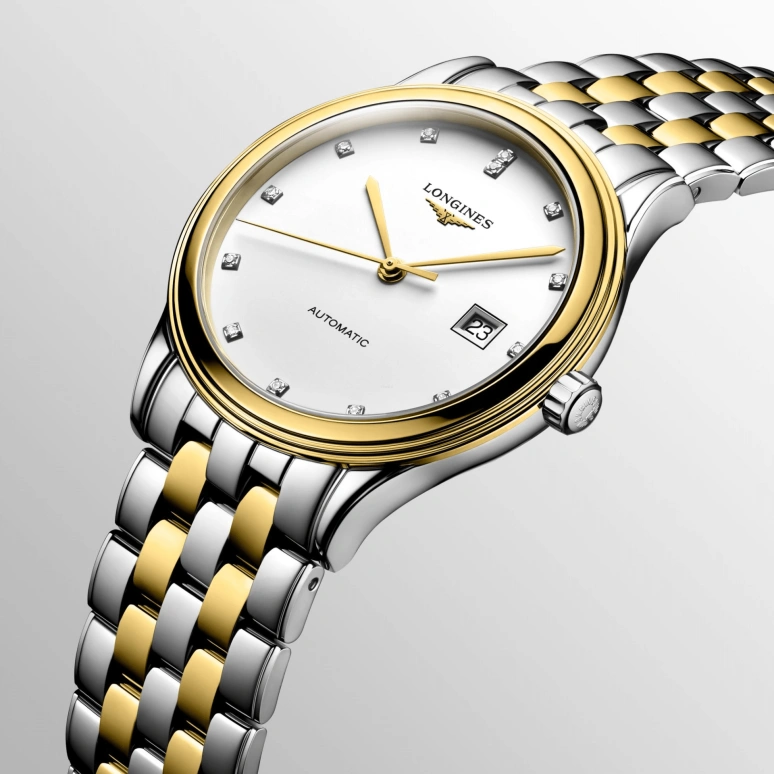 Longines,Flagship 40mm,40mm,Stainless Steel,White,Automatic,Date,64hours,L4,L4.984.3.27.7