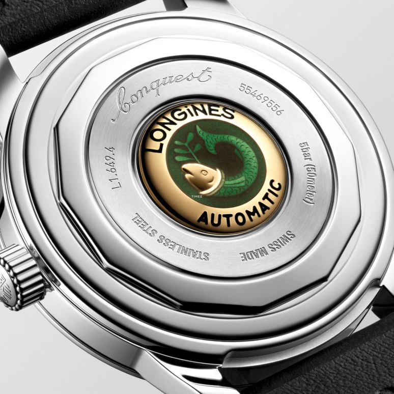 Longines,Conquest Heritage 38mm,38mm,Stainless Steel,Black,Automatic,Anti-magnetic,72hours,L1,L1.649.4.52.2