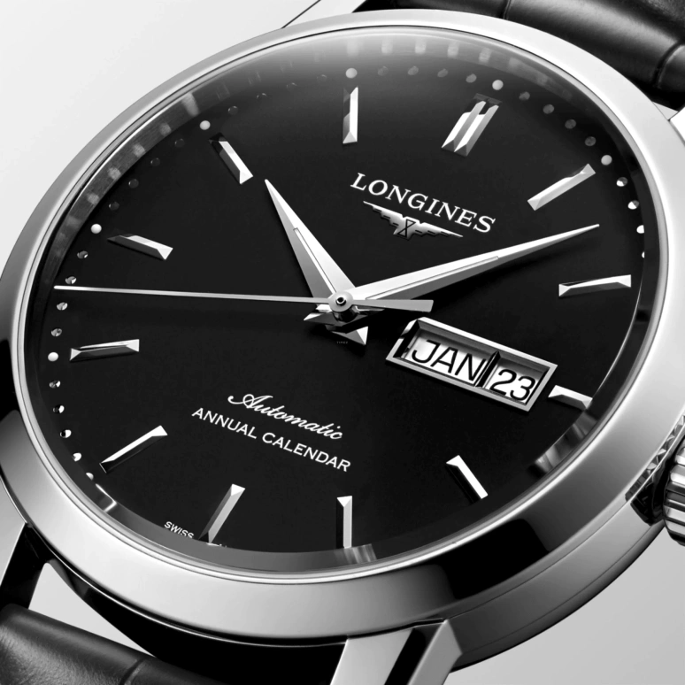 Longines,1832 40mm,40mm,Stainless Steel,Black,Automatic,Annual Calendar,Month,Day,L4,L4.827.4.52.0