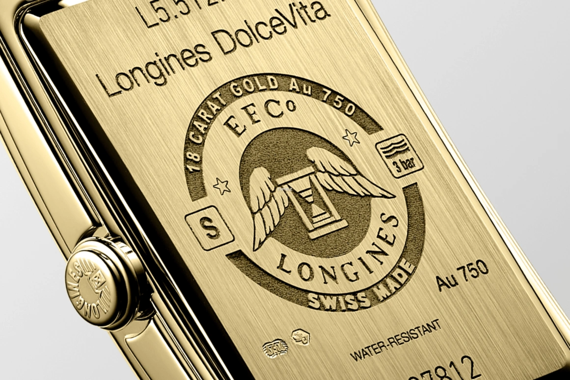 Longines,DolceVita 23x37mm,23x37mm,Yellow Gold,Black,Quartz,26280hours,In-house Caliber,L5,L5.512.6.75.2