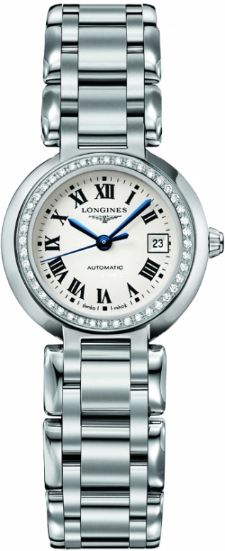 Longines,PrimaLuna 26.50mm,26.50mm,Stainless Steel,Silver,Automatic,Date,40hours,L8,L8.111.0.71.6