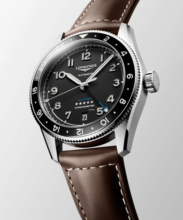 Longines,Spirit 39mm,39mm,Stainless Steel,Black,Automatic,Day,Sapphire,Crystal Glass,L3,L3.802.4.53.2 