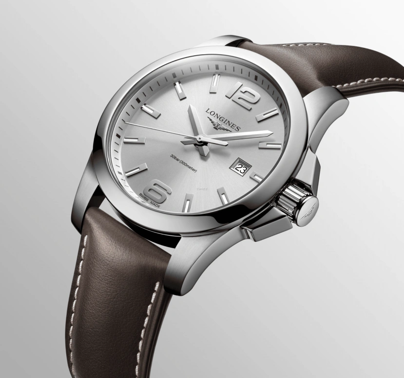 Longines,Conquest 43mm,43mm,Stainless Steel,Silver,Quartz,Day,26280hours,L3,L3.760.4.76.5