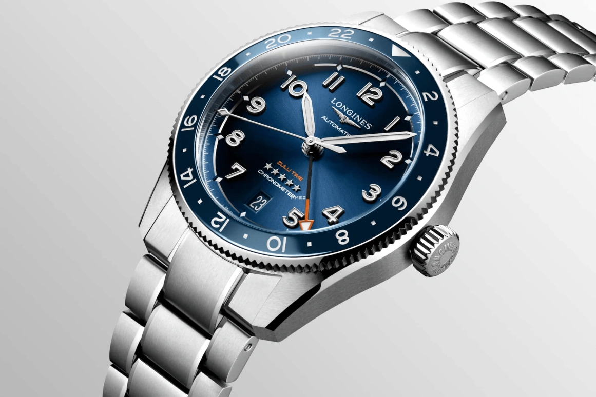 Longines,Spirit 39mm,39mm,Stainless Steel,Blue,Automatic,Day,Dule Time,L3,L3.802.4.93.6