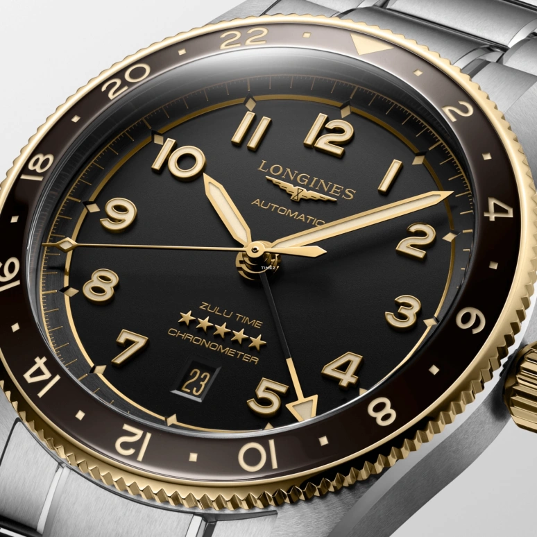 Longines,Spirit 42mm,42mm,Stainless Steel,Black,Automatic,Day,Dule Time,L3,L3.812.5.53.6