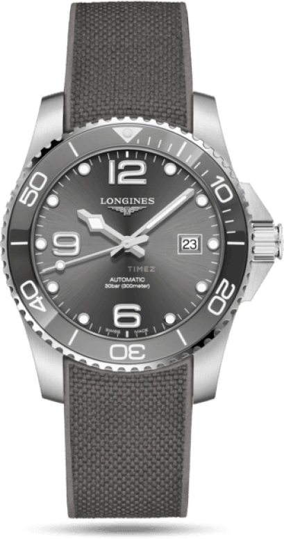 Longines,HydroConquest 41mm,41mm,Stainless Steel,Grey,Automatic,Date,65hours,L3,L3.781.4.76.9