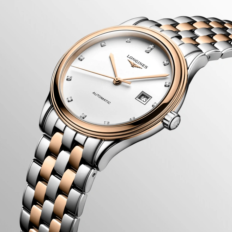 Longines,Flagship 40mm,40mm,Stainless Steel,White,Automatic,Date,64hours,L4,L4.984.3.99.7