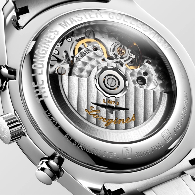 Longines,Master 42mm,42mm,Stainless Steel,Silver,Automatic,Chronograph,Moonphase,Month,Date,42hours,In-house Caliber,L2,L2.773.4.78.6