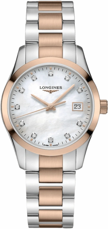 Longines,Conquest Classic 34mm,34mm,Stainless Steel,White,Quartz,Date,26280hours,L2,L2.386.3.87.7