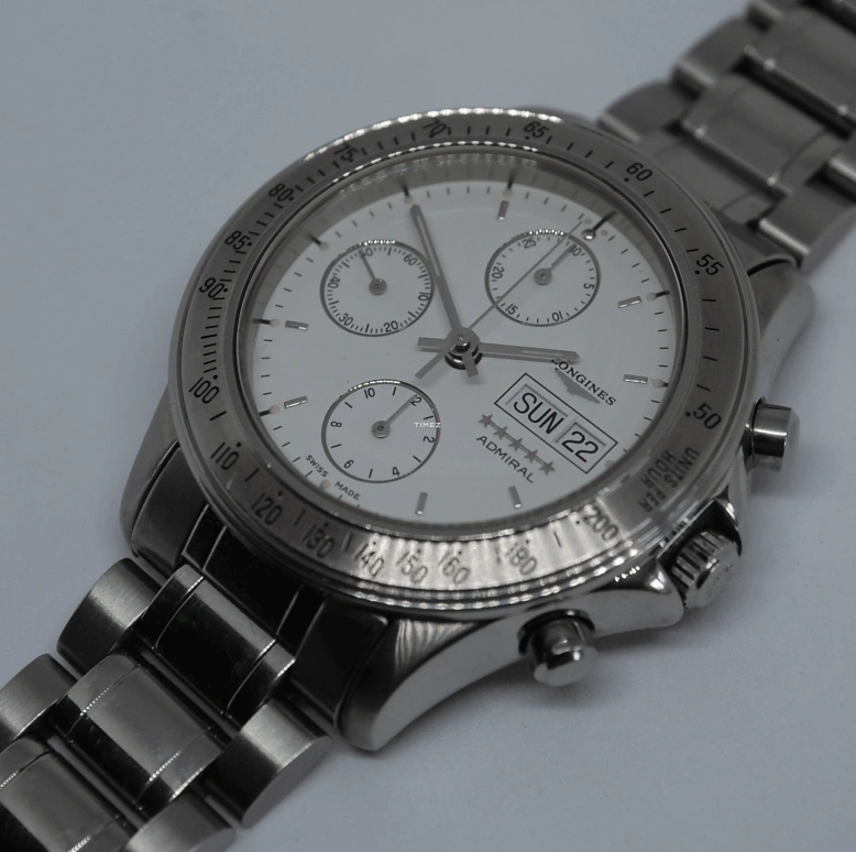 Longines,Other 40mm,40mm,Stainless Steel,White,Automatic,Chronograph,Date,Day,L3,L3.603.4.12.6