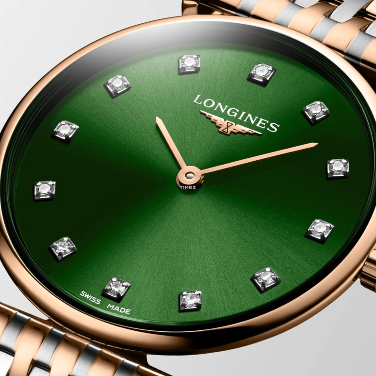 Longines,La Grande Classique 33mm,33mm,Stainless Steel,Green,Quartz,In-house Caliber,Sapphire,Crystal Glass,L4,L4.512.1.08.7
