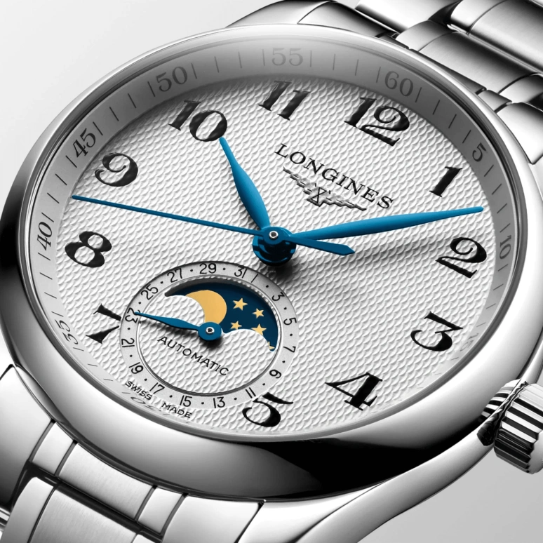 Longines,Master 34mm,34mm,Stainless Steel,Silver,Automatic,Moonphase,Date,L2,L2.409.4.78.6