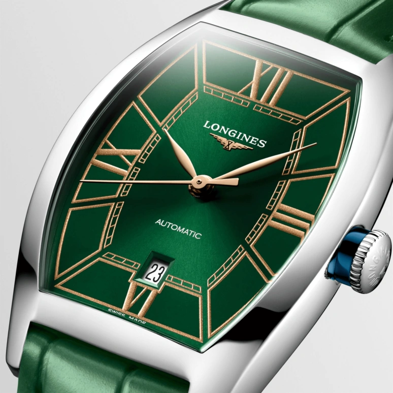 Longines,Heritage Classic 26x30.60mm,26x30.60mm,Stainless Steel,Pink,Green,Automatic,45hours,In-house Caliber,L2,L2.142.4.06.2