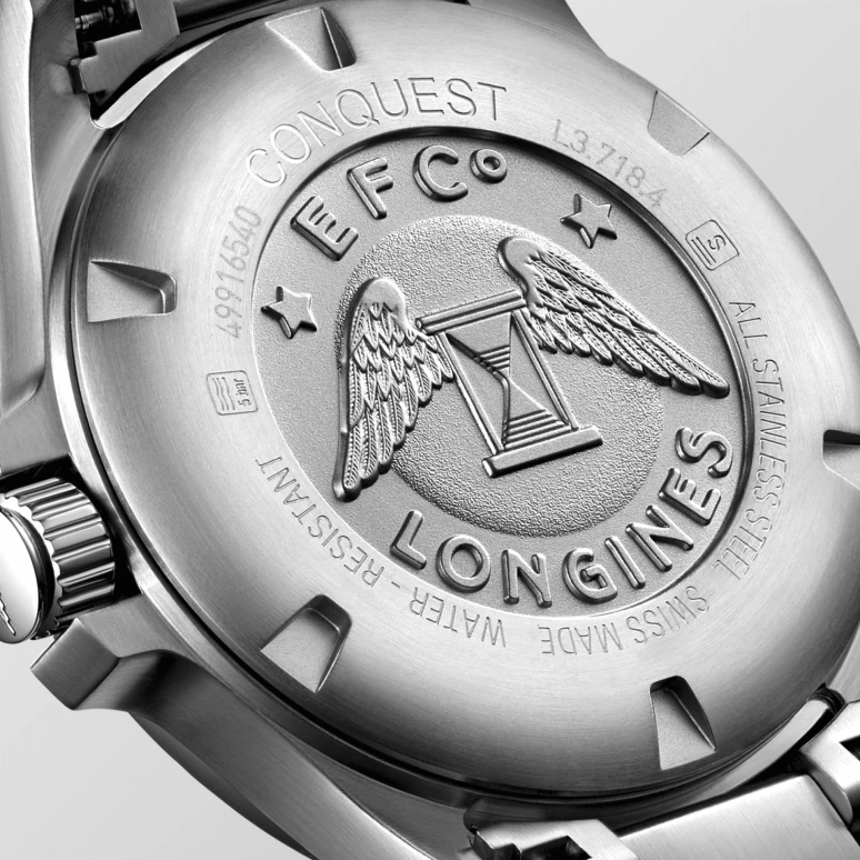 Longines,Conquest V.H.P. 41mm,41mm,Stainless Steel,Blue,Quartz,Date,Connected,L3,L3.718.4.96.6