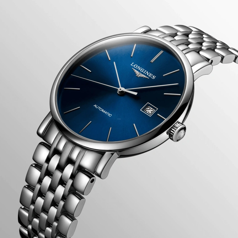Longines,Elegant 39mm,39mm,Stainless Steel,Blue,Automatic,Day,65hours,L4,L4.910.4.92.6