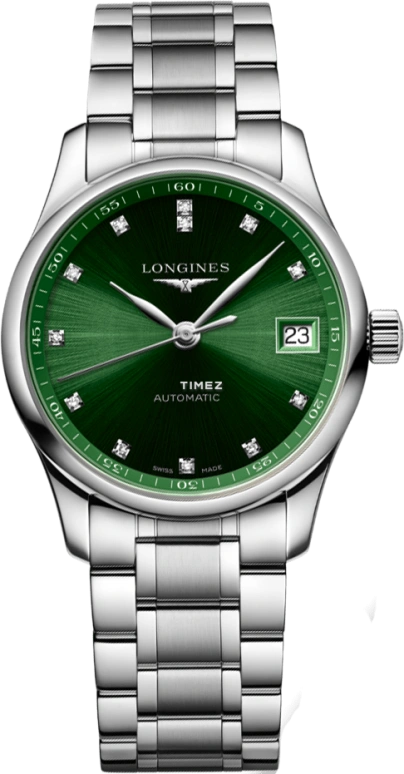 Longines,Master 34mm,34mm,Stainless Steel,Green,Automatic,Day,72hours,L2,L2.357.4.99.6