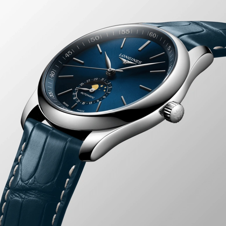 Longines,Master 40mm,40mm,Stainless Steel,Blue,Automatic,Moonphase,Day,L2,L2.909.4.92.0