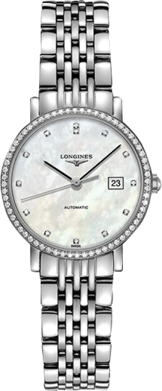 Longines,Elegant 29mm,29mm,Stainless Steel,White,Automatic,Date,40hours,L4,L4.310.0.87.6