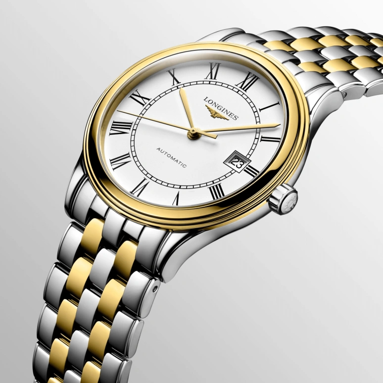 Longines,Flagship 40mm,40mm,Stainless Steel,White,Automatic,Date,64hours,L4,L4.984.3.21.7