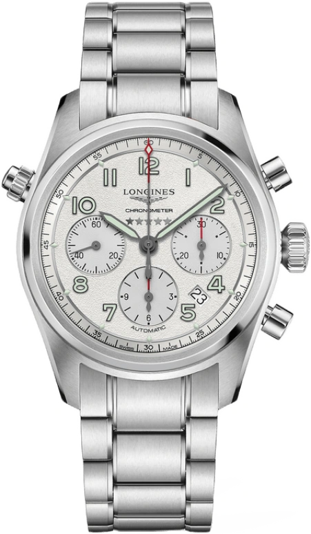Longines,Spirit 42mm,42mm,Stainless Steel,Silver,Automatic,Chronograph,Date,Column Wheel,L3,L3.820.4.73.6