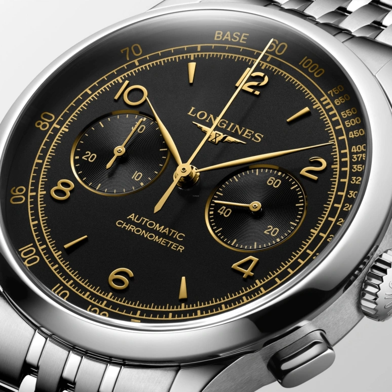 Longines,Heritage Classic 40mm,40mm,Stainless Steel,Black,Automatic,Chronograph,54hours,L2,L2.921.4.56.6