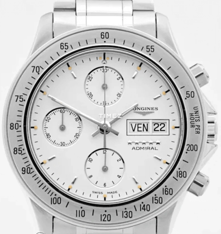 Longines,Other 40mm,40mm,Stainless Steel,White,Automatic,Chronograph,Date,Day,L3,L3.603.4.12.6