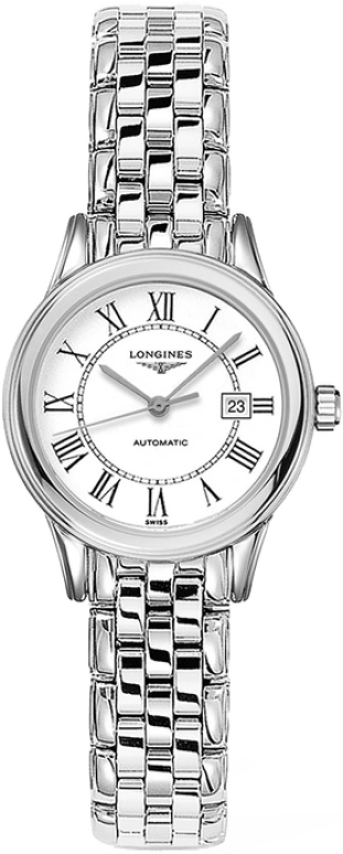 Longines,Flagship 30mm,30mm,Stainless Steel,White,Automatic,Date,40hours,L4,L4.374.4.21.6