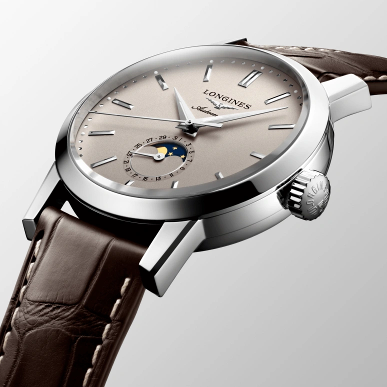 Longines,1832 40mm,40mm,Stainless Steel,Beige,Automatic,Moonphase,Date,L4,L4.826.4.92.2